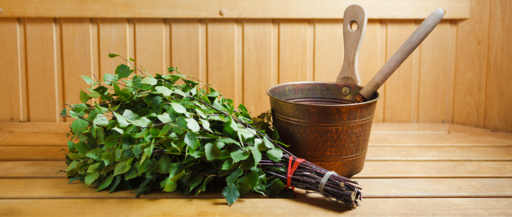 How to tie birch twigs before sauna