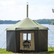 Mobile Sauna Tent Hire Set Up By Lake